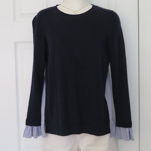 OASIS 🇬🇧Sweater, back with cotton shirt and cuffs - Picture 1 of 12